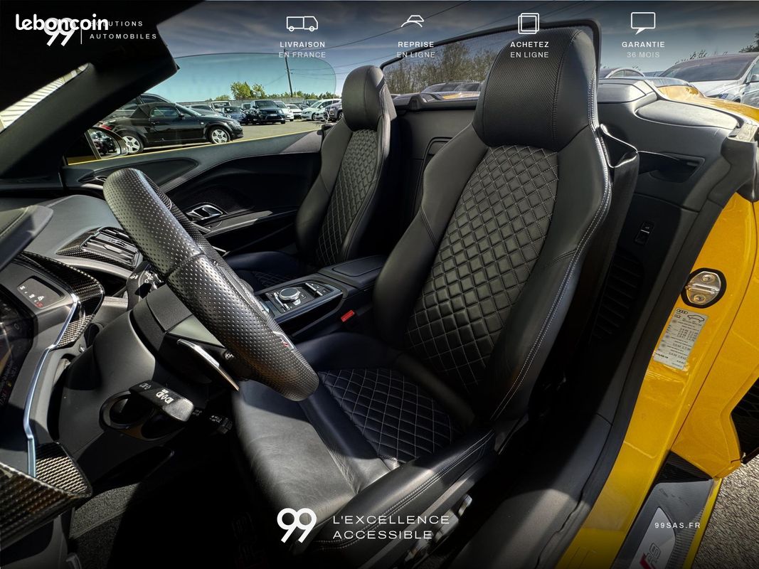 AUDI R8 Spyder V10 620ch Performance malus payé Miltek Carbon Full LOA 1521e/ MOIS LIVRAISON REPRISE (image 20)