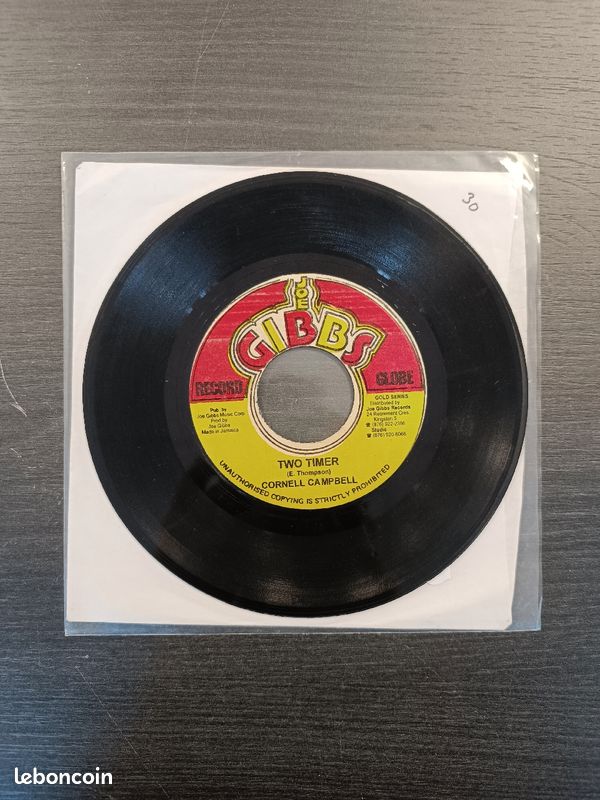 Vynil 45t Reggae Cornell Campbell and Joe Giibs (image 2)