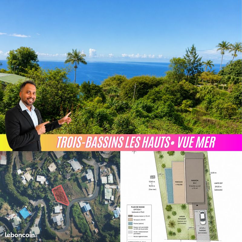 Terrain 410 m² · à Les Trois-Bassins · 410 m² · 99 000 €