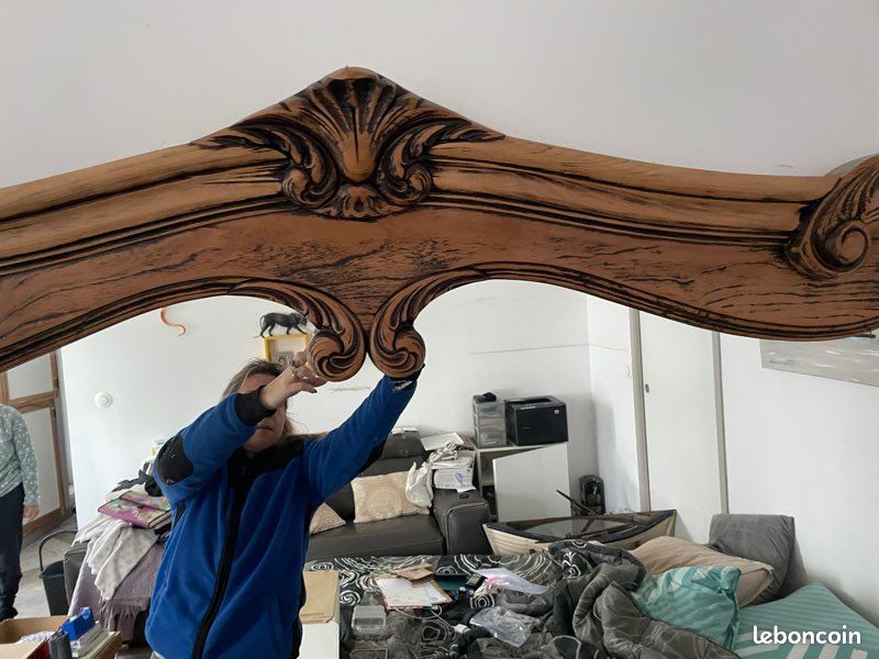 Miroir ancien en bois (image 3)
