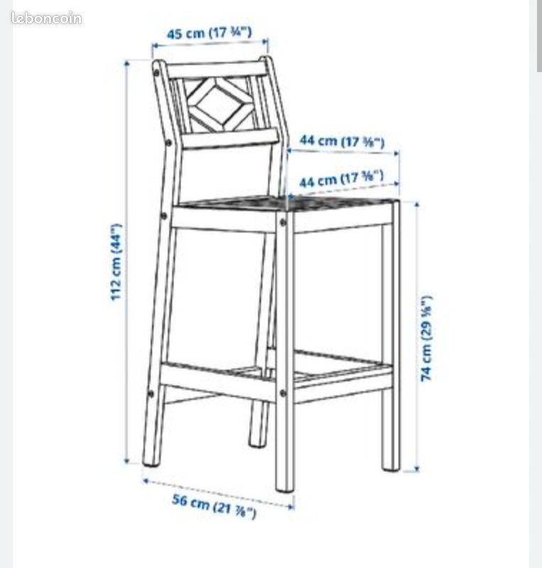 Lot de 2 chaises de bar Ikea BONDHOLMEN (image 3)