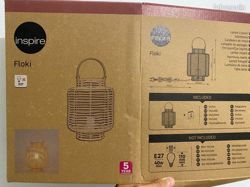 Lampe en rotin style lanterne (image 7)