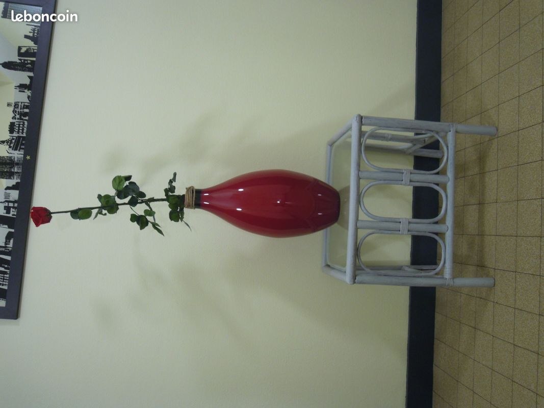 Petite table en ROTIN + VERRE veritable BE (image 2)