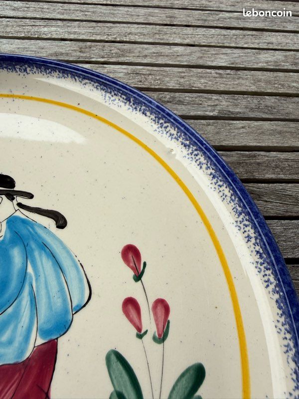 Assiette décorative bretonne, faïence Pornic (image 7)