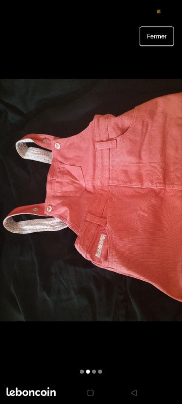 Robe salopette en jean rose (image 2)