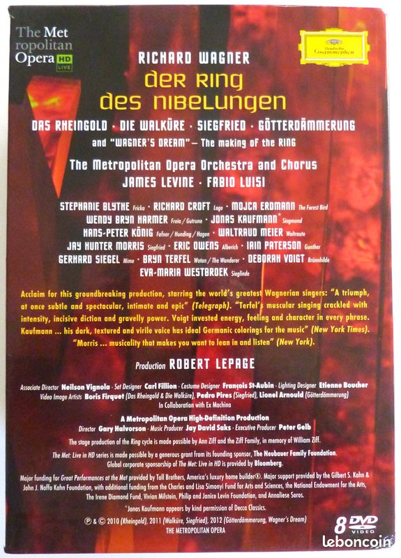 Coffret 8 DVD : Intégrale du Ring de WAGNER au MET de New York / Robert Lepage / James Levine, Fabio Luisi / Jonas Kaufmann, Bryn Terfel, Deborah Voigt, Jay Hunter Morris / Deutsche Grammophon (image 20)