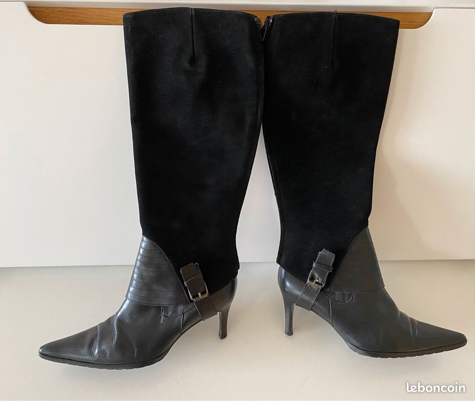 Bottines bottes cuir daim (image 10)