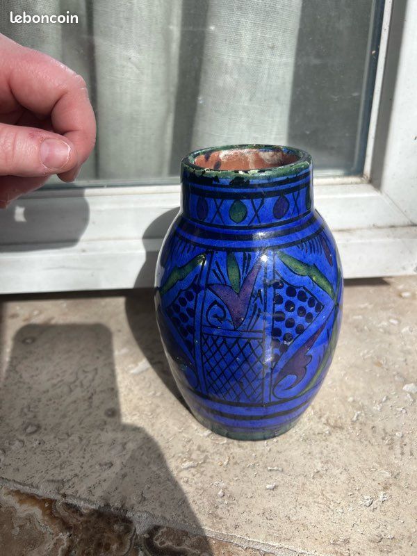Poterie berbère marocaine bleu cobalt (image 3)