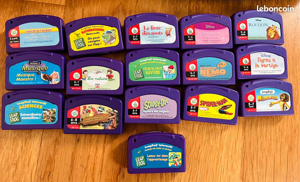 Console LeapPad LeapFrog microphone 16 livres et cartouches
