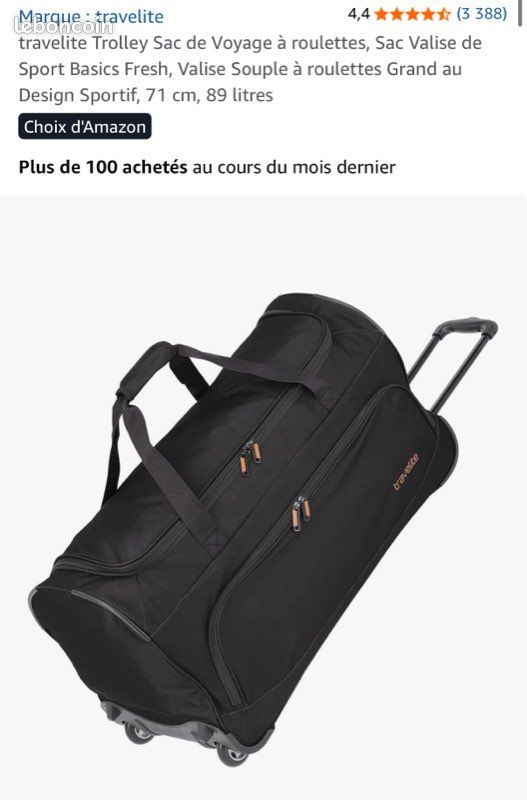 Travelite Amazon Sac De Voyage Ã Roulettes Trolley Sac De Voyage Pliable Ã  Roulettes Travelite Basics Sac De