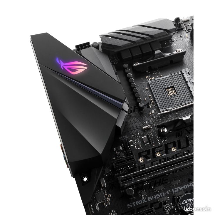 ROG STRIX B450-F GAMING – Carte mère gaming AMD AM4 B450 au format ATX avec DDR4 3 200 MHz, SATA 6 Gb/s, HDMI 2.0, Dual NVMe M.2, USB 3.1 Gen 2 et éclairage LED Aura Sync RGB (image 7)
