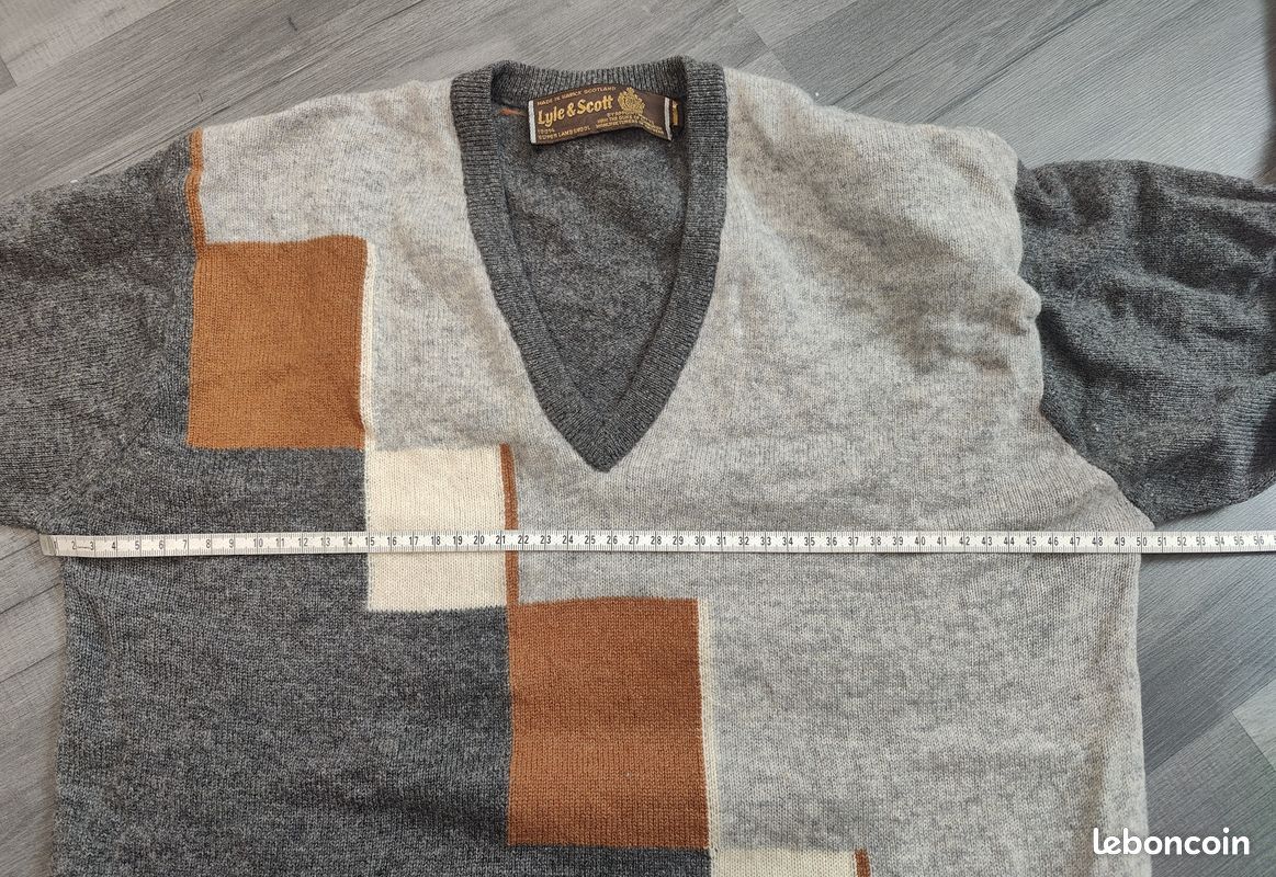 Pull Homme Lyle & Scott Taille S – Couleur Sable Marron – Coton – Occasion Très Bon état