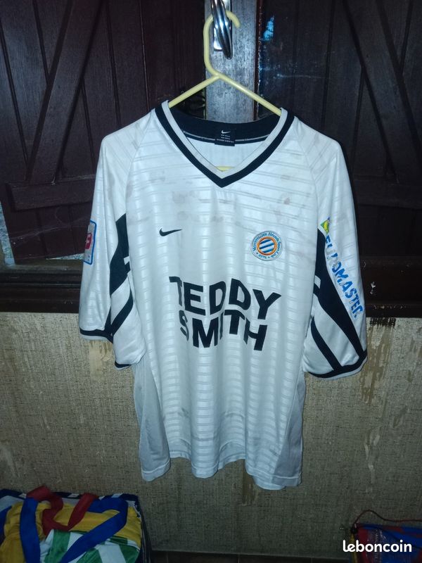 VINTAGE MZGNIFIQUE Maillot de FOOTBALL porté par Pascal FUGIER avec le MONTPELLIER HSC Années 2000 TRRS RARE AFFAIRE À NE PAS RATER (image 1)