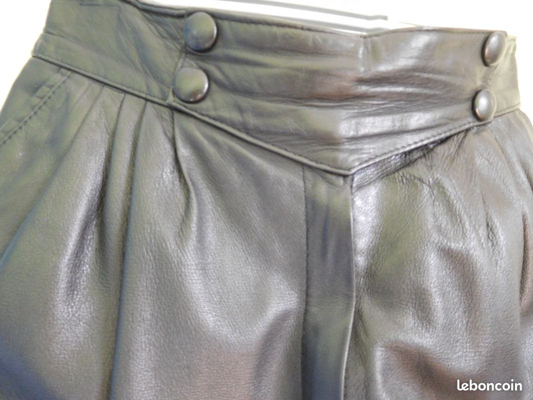 Pantalon en cuir noir de qualité (image 3)