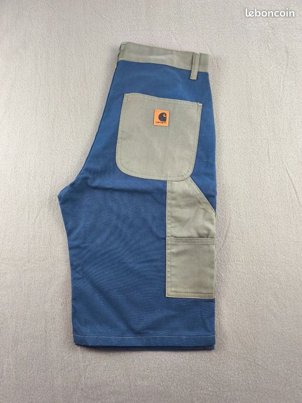 Short Carhartt style cargo vert et bleu en coton taille 42 soit du L (image 2)