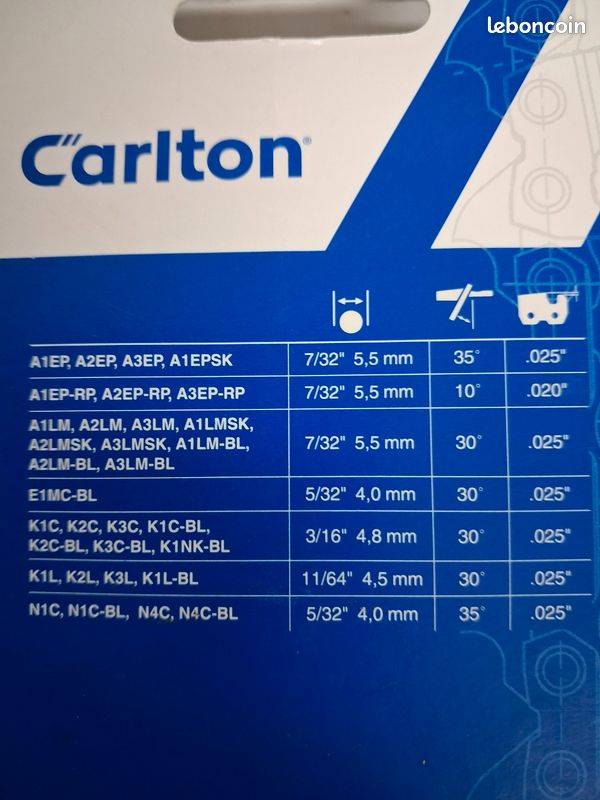 Chaîne de tronçonneuse neuve carlton guide 25 (image 4)