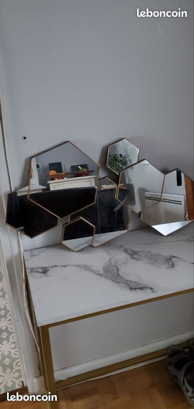 Miroir octogonal doré (image 1)