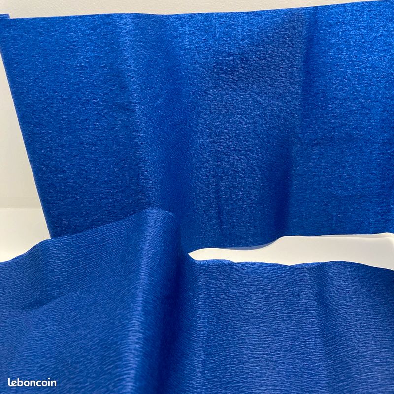 9 feuilles de papier crépon, bleu outremer, 50 x 20 cm chacune, activités et loisirs manuels pour enfants et adultes (image 3)