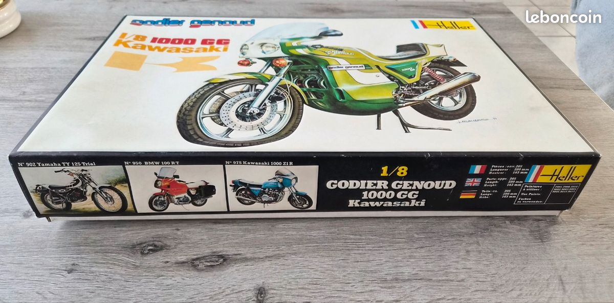 MAQUETTE MOTO HELLER 1/8 Kawasaki 1000 Godier Genoud EUR 52,00