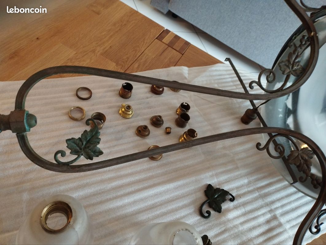 Ancien lustre laiton art deco (image 10)