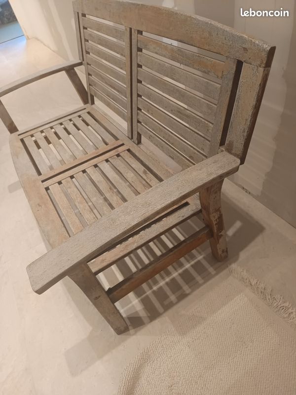 Lot 2 bancs en teck (image 2)