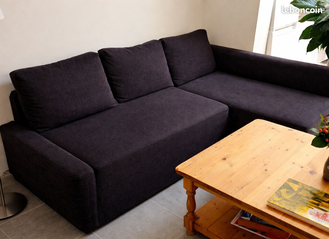 Housse De Canapé Velours Pour IKEA Friheten - Sur Mesure, Bleue, Lavable En Machine