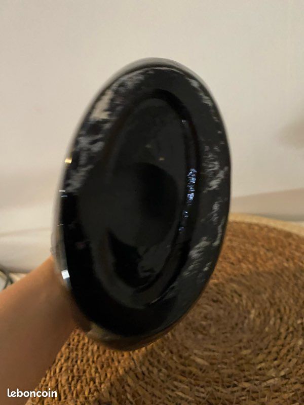 Magnifique Vase Panier "Sac à Main" en Verre Soufflé – Noir & Transparent (image 5)