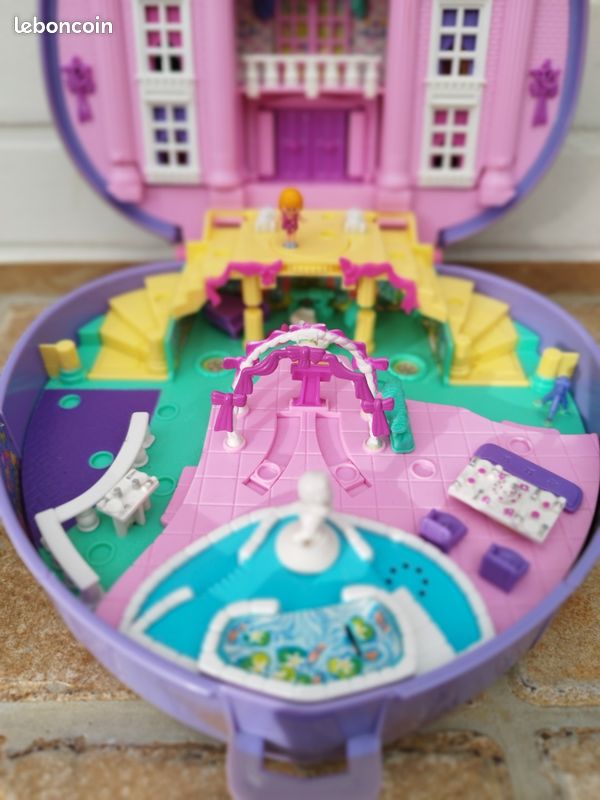 Polly Pocket Bluebird 1994 - Boîte Coeur Pretty Rabbits - Complet (Occasion)