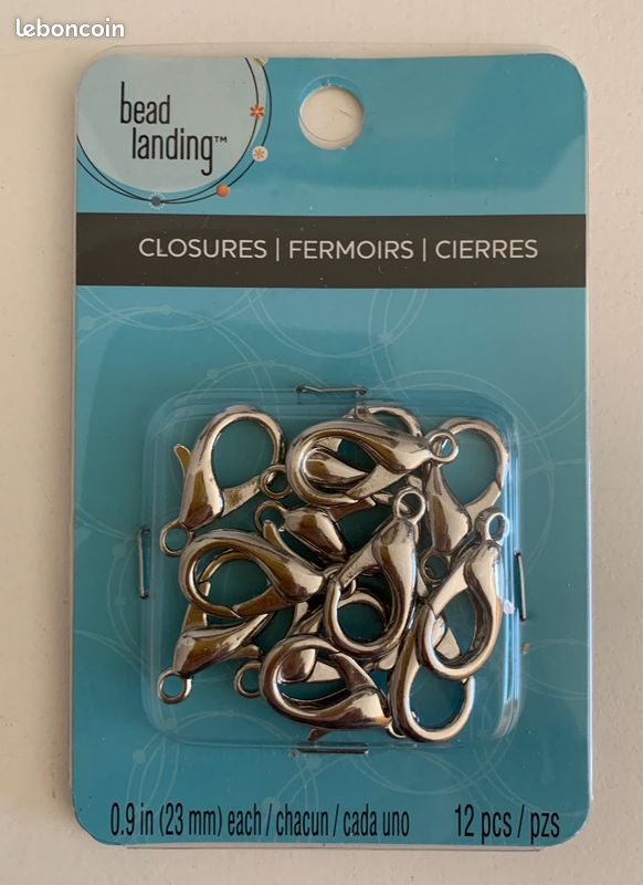NEUF – Lot de 12 fermoirs mousquetons, 23 mm (image 1)