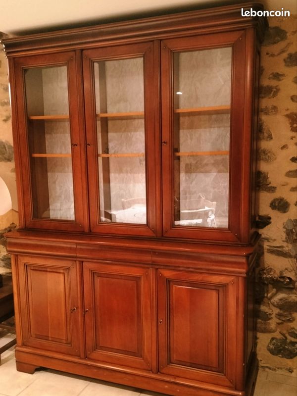 Buffet de cuisine, vaisselier ancien en noyer