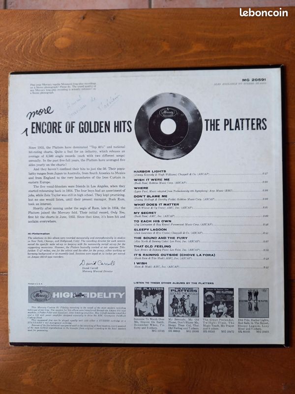 The platters more encore vinyl lp album mercury 1960 (image 2)