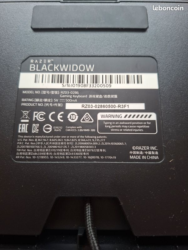 Clavier gamer Razer Blackwidow (image 4)