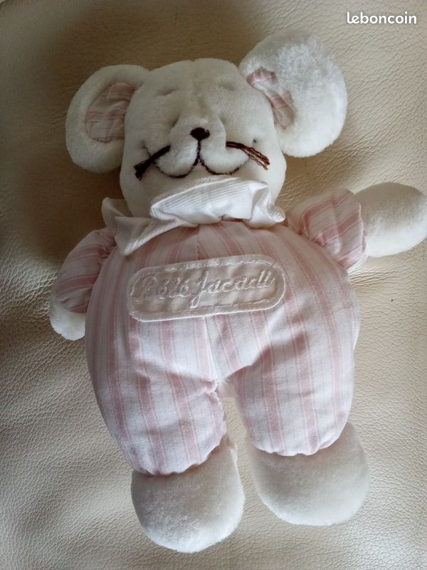 Jacadi Peluche Souris Blanche Doudou Jacadi Souris Blanche Rose