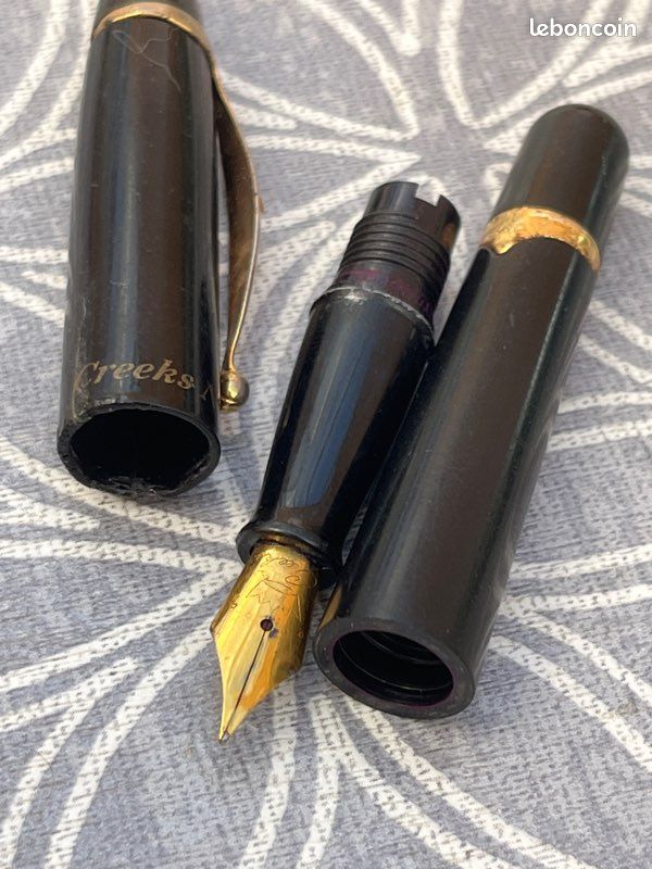 Stylo Plume Creeks Noir - Neuf Sans Emballage, à Cartouches, Pratique Et Simple