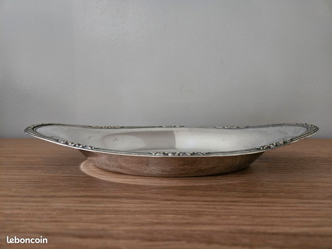 Petite Coupelle Ovale En Métal Argenté Ouvragé – Style Flamand – Vintage 1920-1940