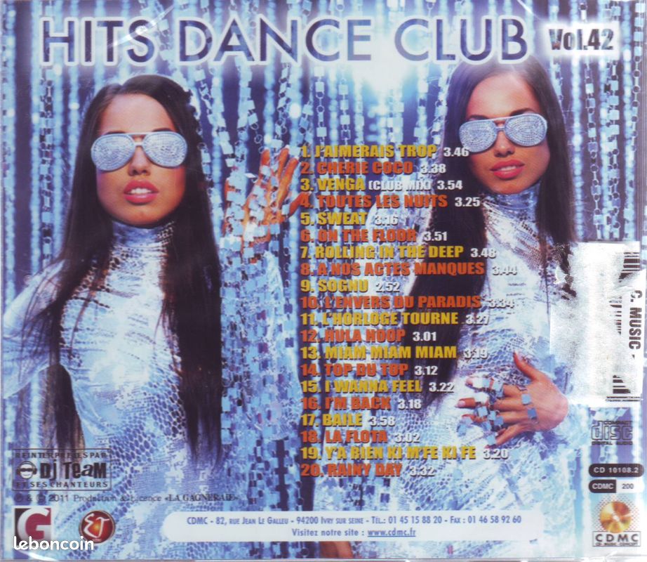 Hits dance club, Dj Team avec ses chanteurs ( cd album) (image 2)