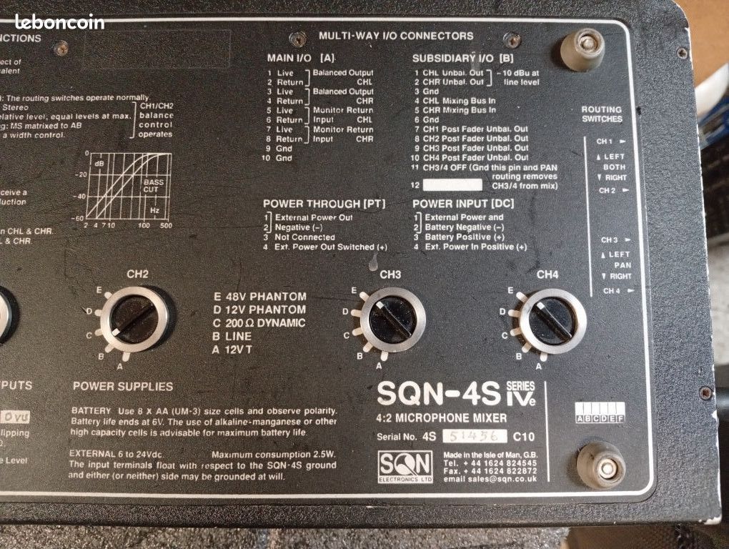 Mixeur Audio SQN-4S Series IV Stéréo Portable Broadcast - En Panne Pour Pièces