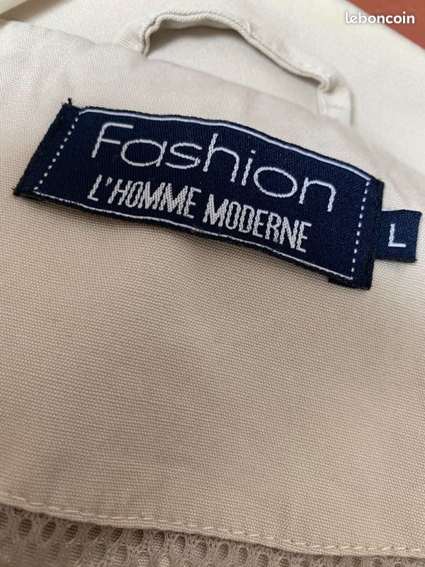 Veste Vintage beige Clair taille L Homme moderne (image 4)