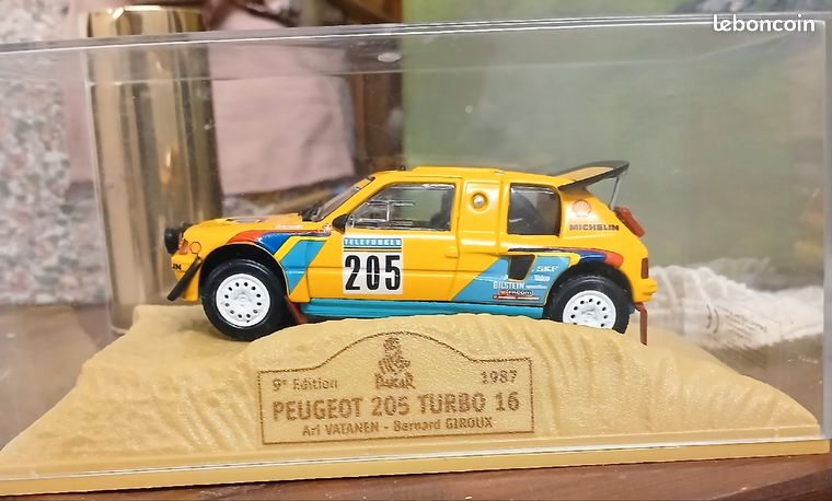 Norev Peugeot 205 Turbo 16 - Paris Dakar 1987 - Jaune - 1/43 - Métal