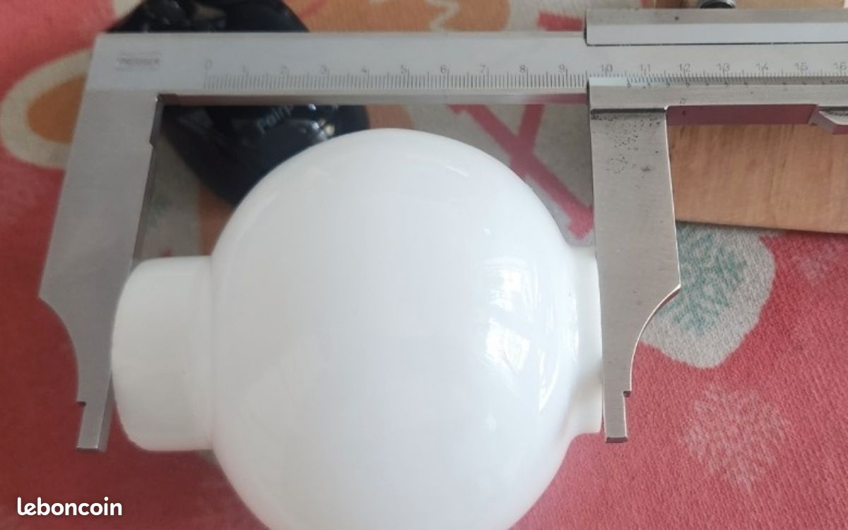 Ancien tulipe globe boule lampe suspension A Emboîtement Opaline Blanc Ø10,3 Cm (image 15)