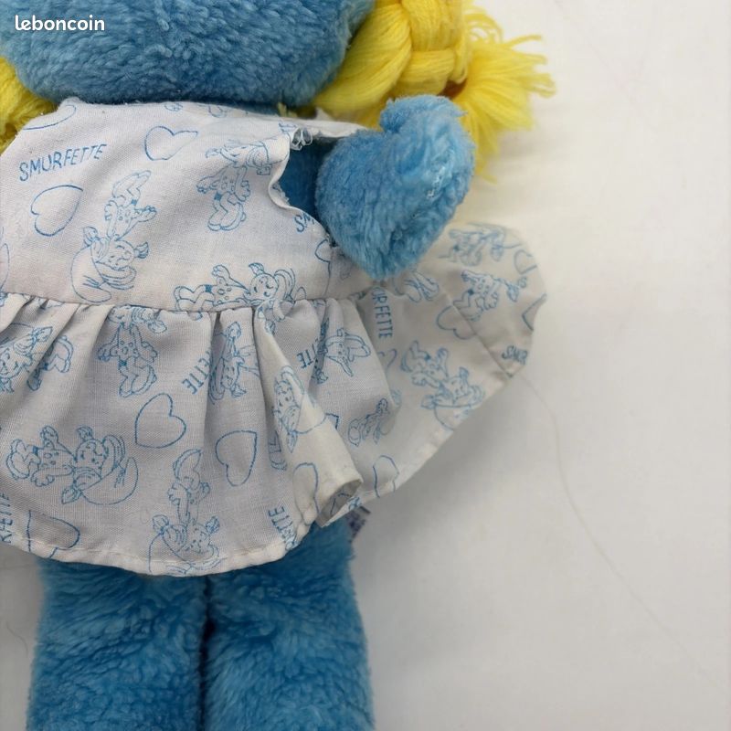 Peluche Schtroumpf GIPSY Les Schtroumpfs Peyo Smurfs blanc bleu 50 cm