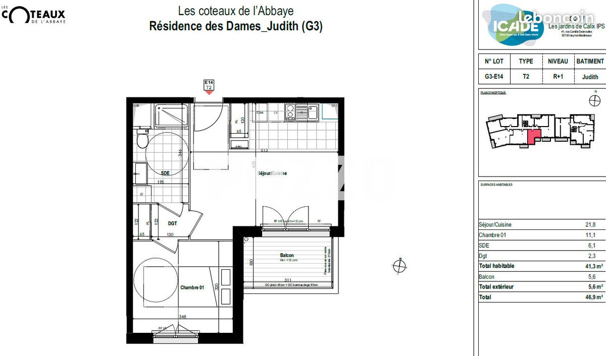 Appartement 2 pièces 41 m² · à Caen · 41 m² · 668 €
