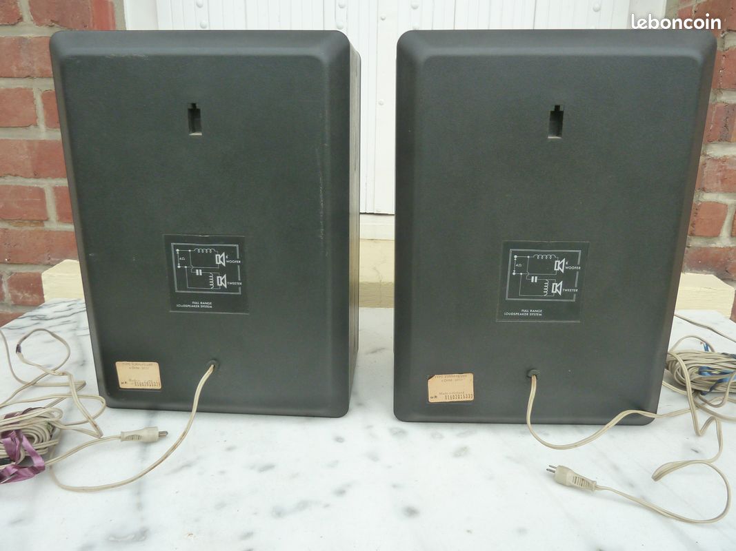 Paire d'enceintes hifi PHILIPS vintage / 2 VOIES - En parfait état cosmétique et de fonctionnement (image 2)