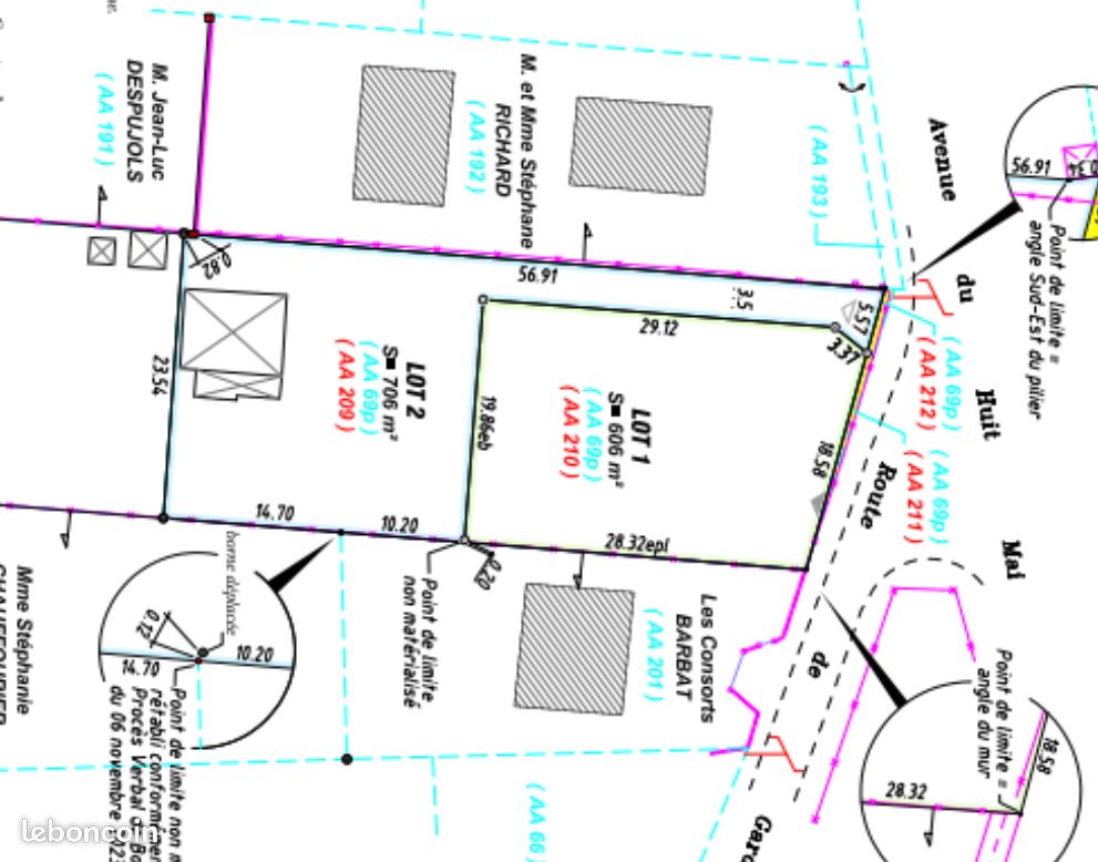 Terrain 606m² Saint Symphorien · à Saint-Symphorien · 66 690 €