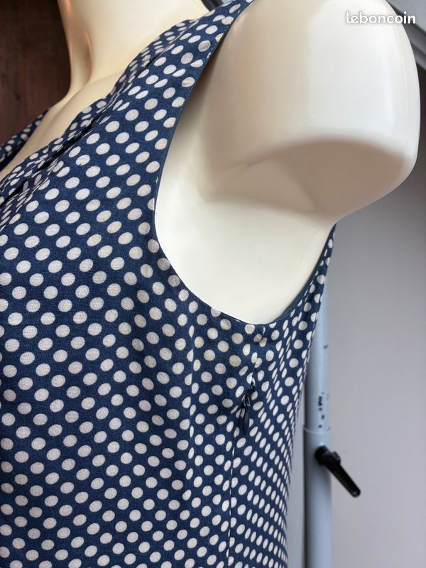 Robe bleu marine pois I.code - T.38 - Bon état (image 6)