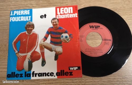 SP JEAN PIERRE FOUCAULT ET LEON 45 tours FOOTBALL (image 1)