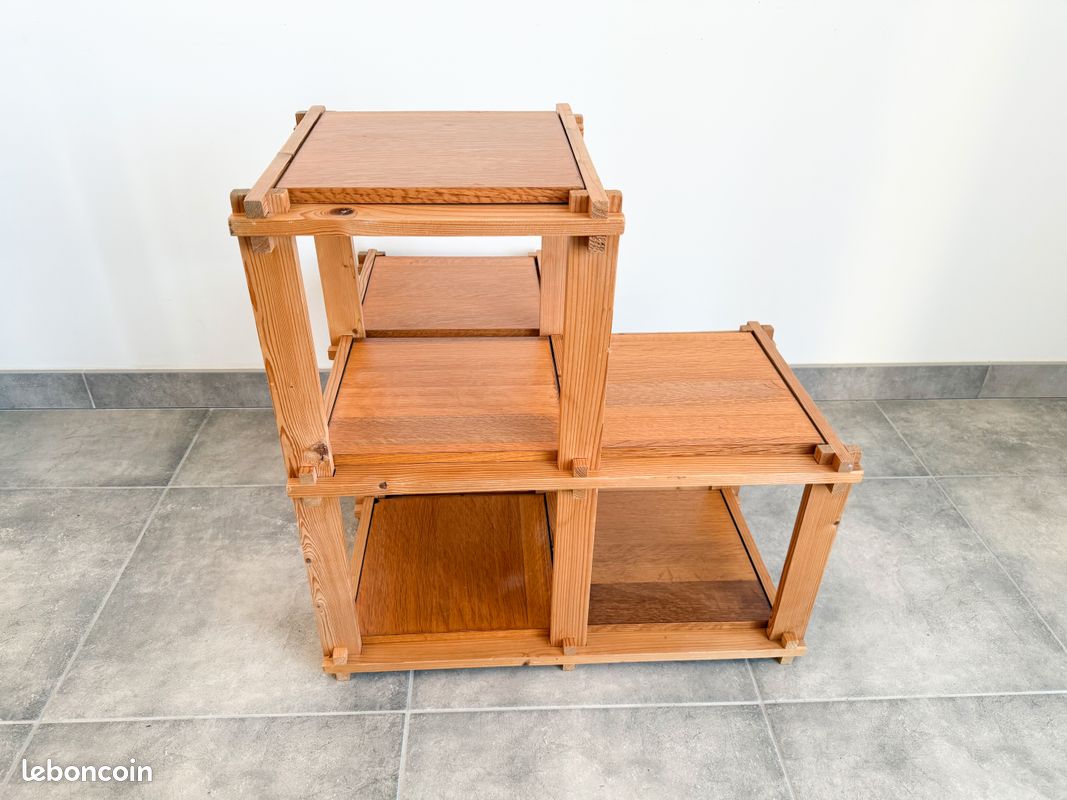 Etagère, bibliothèque en pin, années 70/80' (image 3)