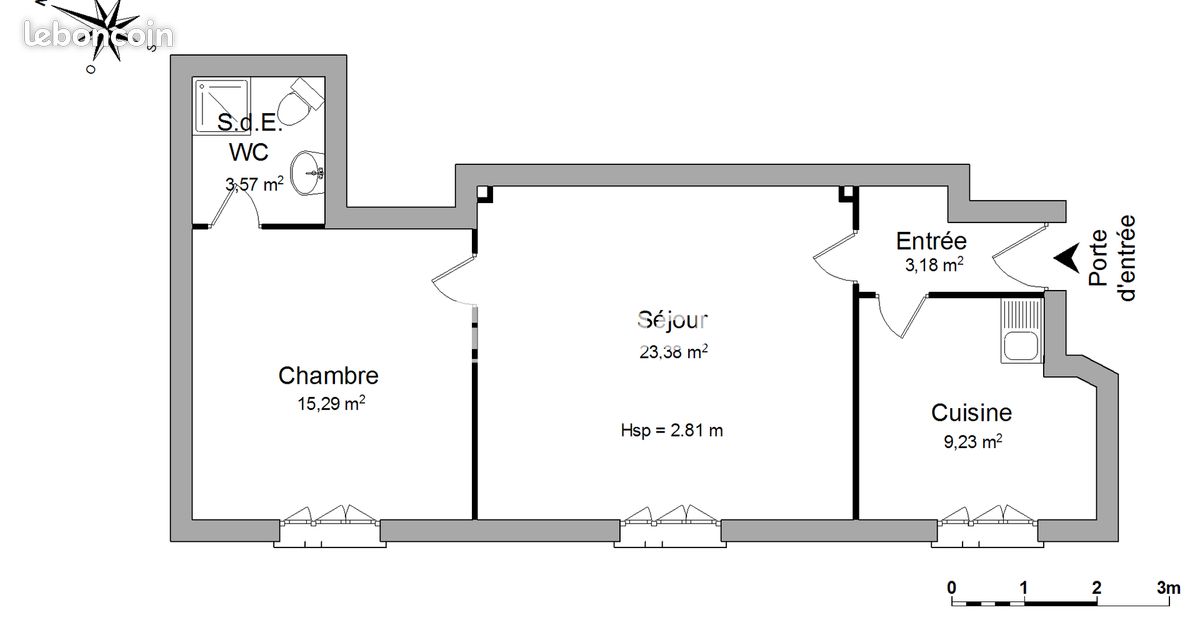 Appartement 2 pièces 55 m² · à Saint-Étienne · 55 m² · 470 €