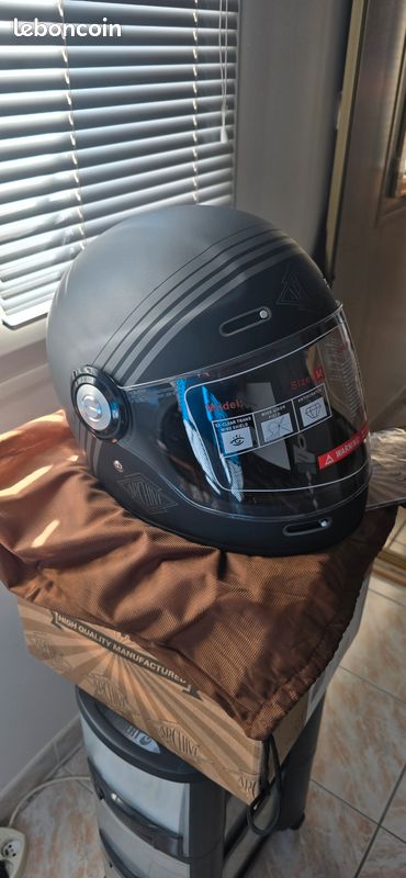 Casque intégral bicolor Vintage Archive neuf Grey/Black mat taille M (image 1)