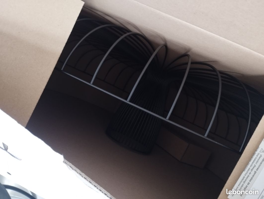 Suspension luminaire champignon acier noir (image 2)
